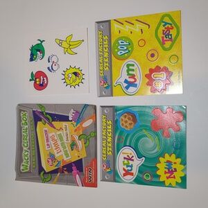 Post Cereal Stencils Stickers with Wacky Cereal Box Design Kit Booklet 1999 VTG